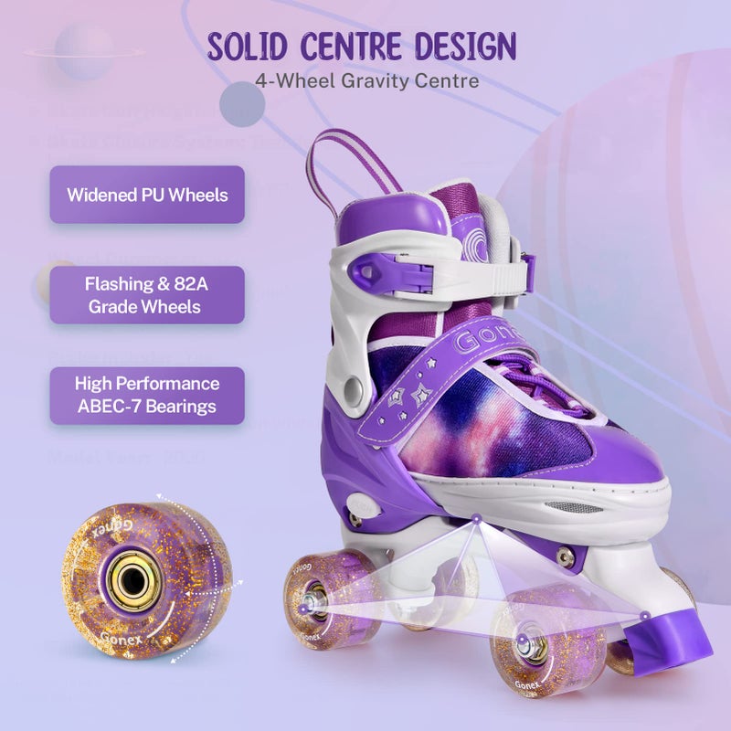 Gonex Roller Skates for Girls Kids Boys Women with All Light Up Wheelsï¼ŒAdjustable Rollerskates for Beginners Toddler Youth, Gift for Indoor Outdoor - Image 3